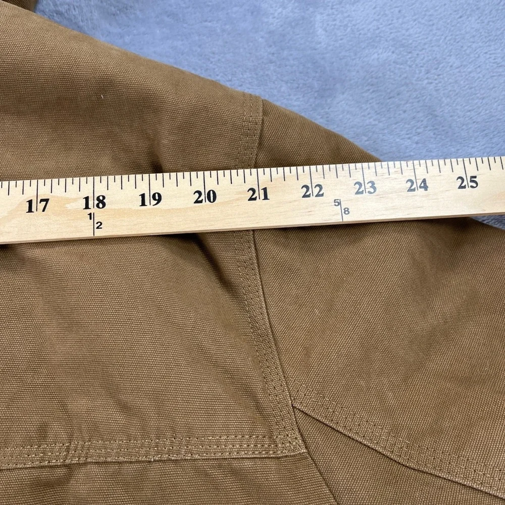 Levis Hooded Canvas Work Barn Jacket XXL Brown Sherpa Lined Utility Workwear
